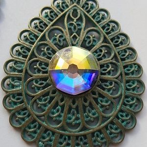 GASOLINE GLAMOUR Jewelry - GYPSY MEDALLION patina drop OPAL earrings new GASOLINE GLAMOUR Jewelry - GYPSY MEDALLION patina drop OPAL earrings new